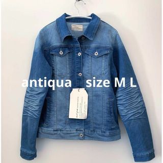 美品 antiqua 大きめシルエット*やわらかコットンデニムジャケット