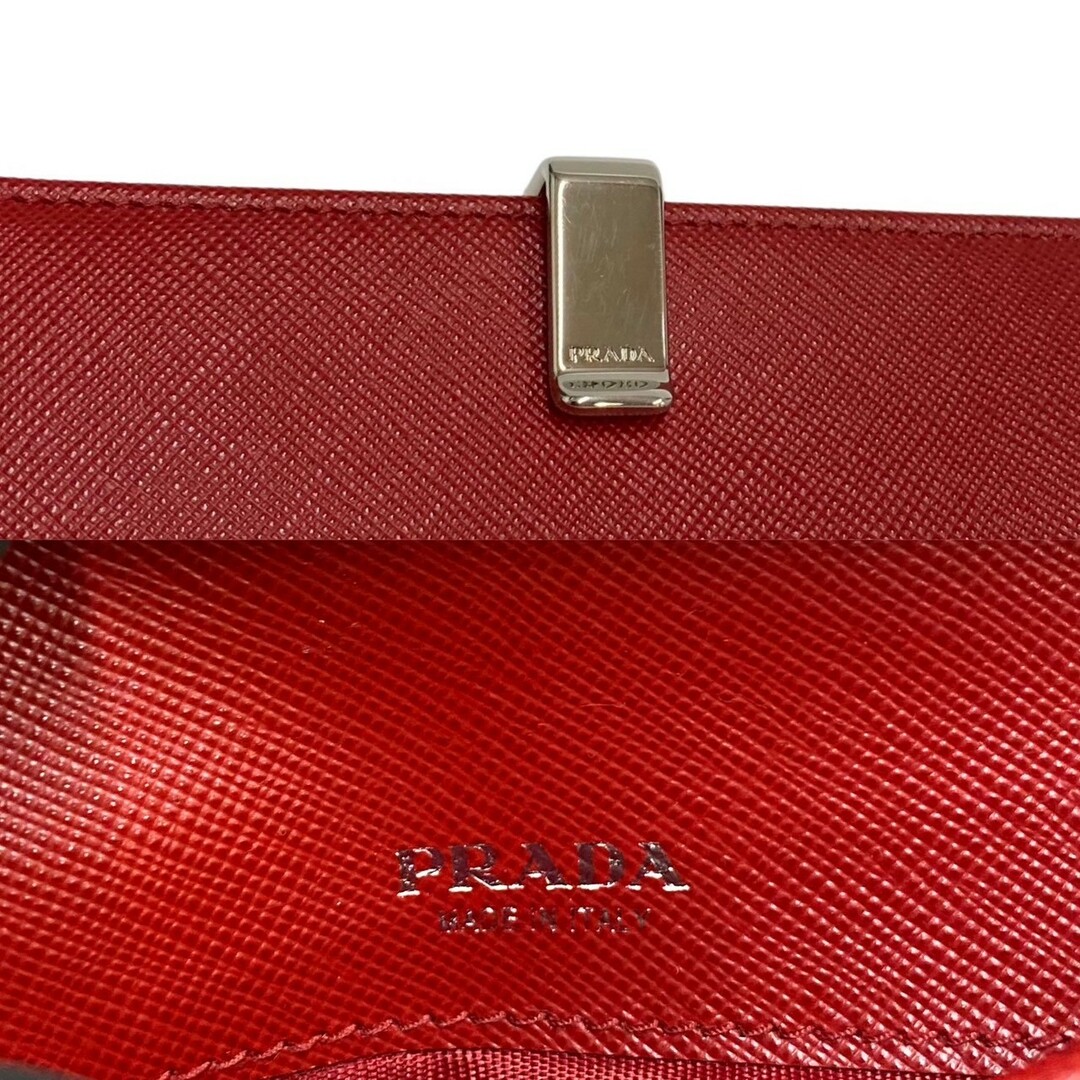 【極美品】PRADA プラダ　サフィアーノ　レザー　金具　折財布