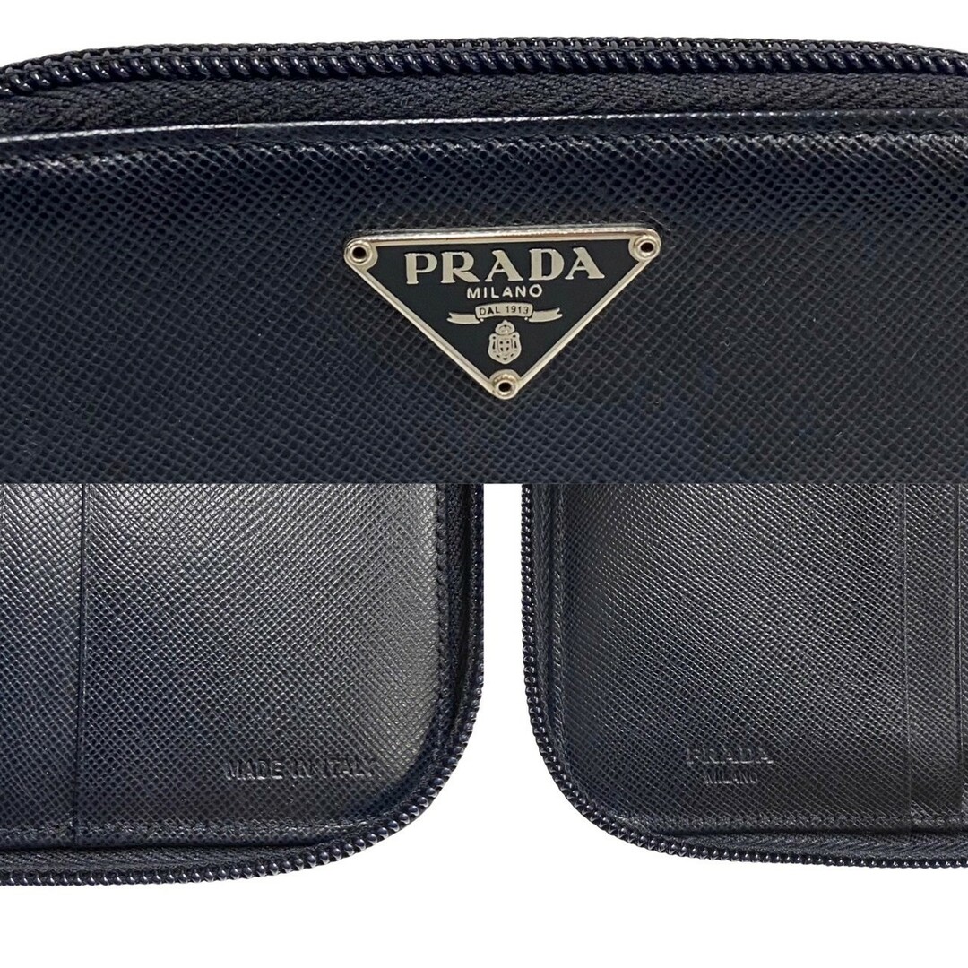PRADA - 極 美品 箱付き PRADA プラダ 三角 ロゴ 金具 サフィアーノ
