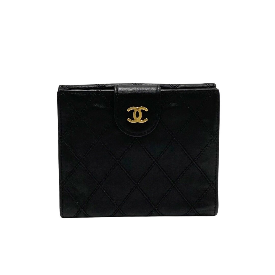 CHANEL シャネル ビコローレ 財布 ココマーク ラムスキン 二つ折り財布