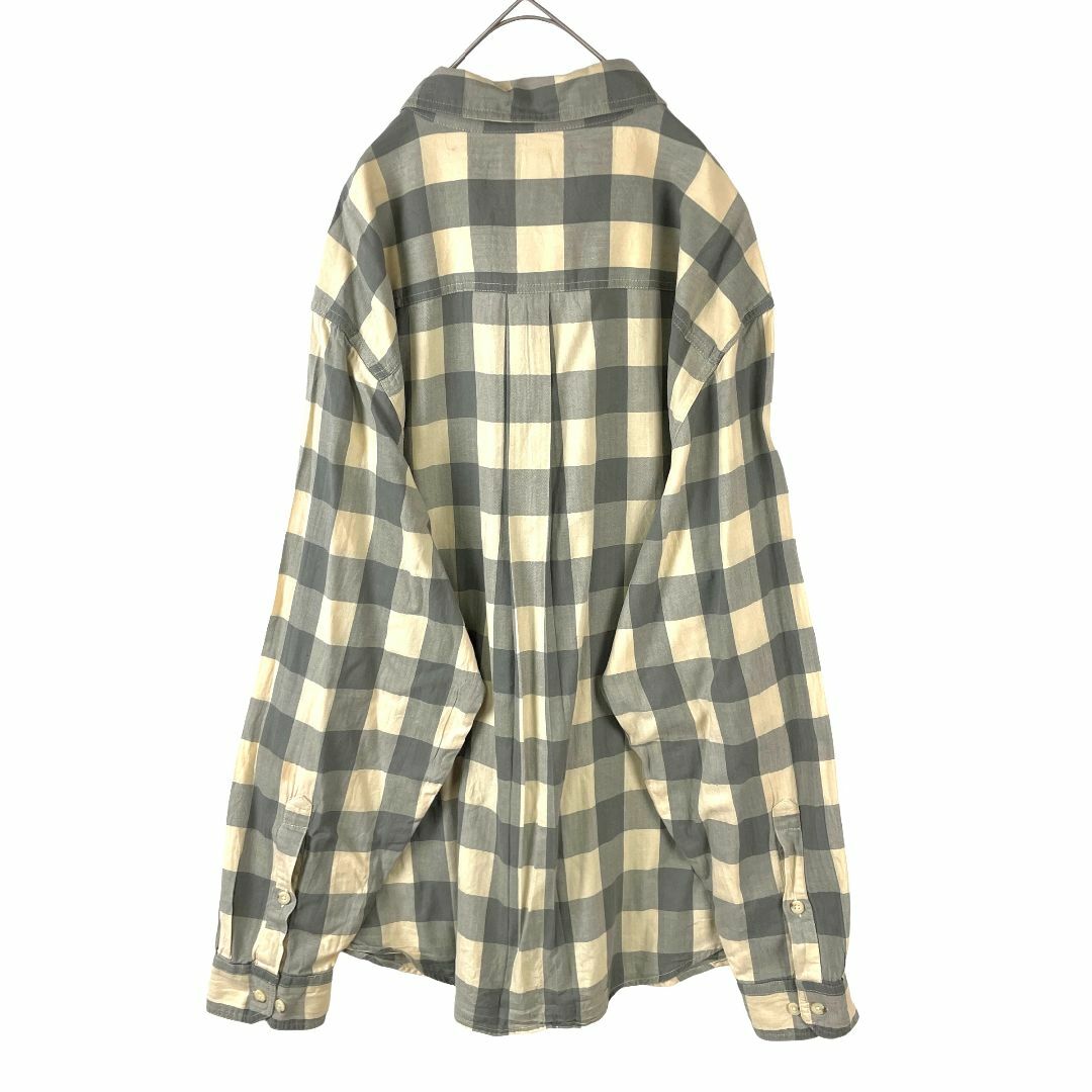 WOOLRICH(ウールリッチ)のウールリッチ グレー ベージュ ブロックチェック柄 メンズ 長袖シャツ XXL メンズのトップス(シャツ)の商品写真