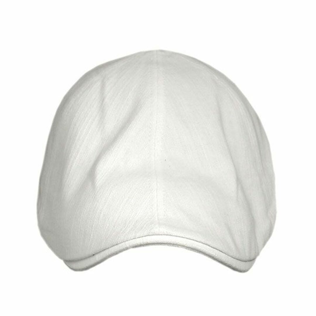 帽子 シンプル ハンチング 男女兼用 ハンチングコットン6枚接ぎ ホワイト メンズの帽子(ハンチング/ベレー帽)の商品写真