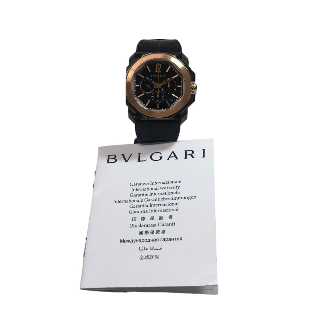 BVLGARI(ブルガリ)の　ブルガリ BVLGARI オクト ウルトラネロ クロノグラフ BGOP41SGCH(BGO41BBSPGVDCH) 黒文字盤 K18ピンクゴールド×ステンレス メンズ 腕時計 メンズの時計(その他)の商品写真