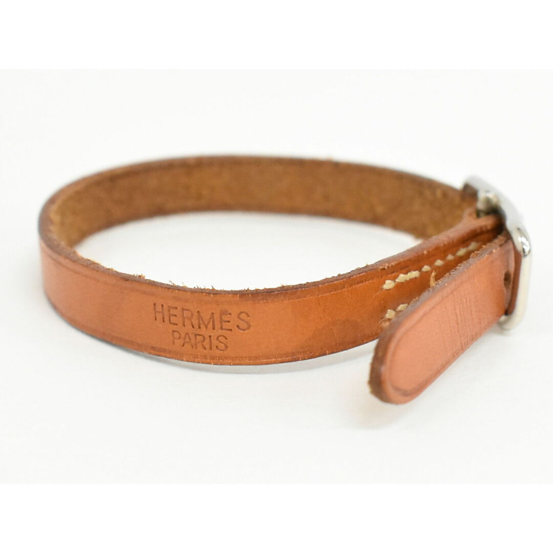 HERMES - 本物 エルメス HERMES レザー ブレスレット バングル HERMES - 本物 エルメス HERMES レザー ブレスレット バングル