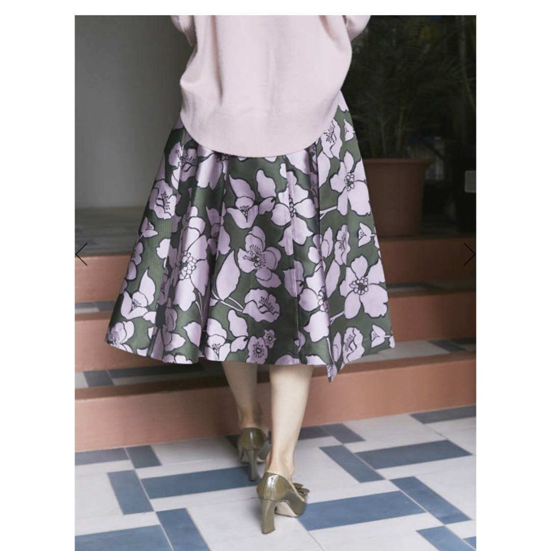 TSURU by Mariko Oikawa(ツルバイマリコオイカワ)のアシンメトリージャガードスカート　美品　seventen レディースのスカート(ひざ丈スカート)の商品写真