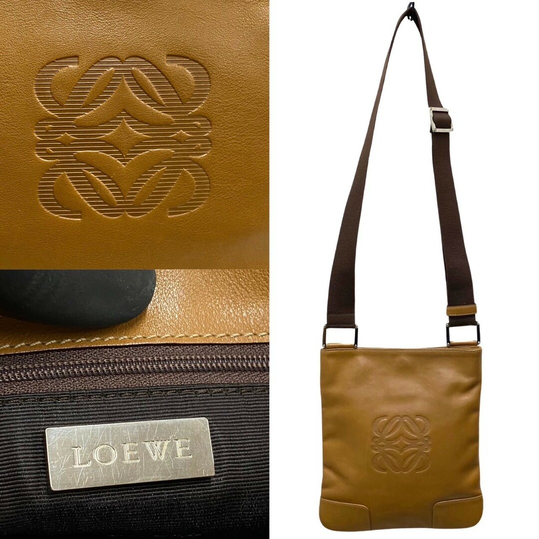 LOEWE - 極 美品 希少品 袋付き LOEWE ロエベ アナグラム ロゴ レザー