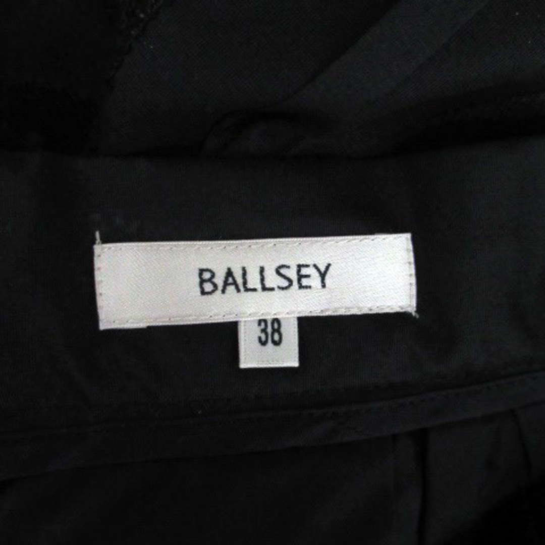 Ballsey(ボールジィ)のボールジー トゥモローランド フレアスカート ひざ ボーダー ウール混 38 黒 レディースのスカート(ひざ丈スカート)の商品写真