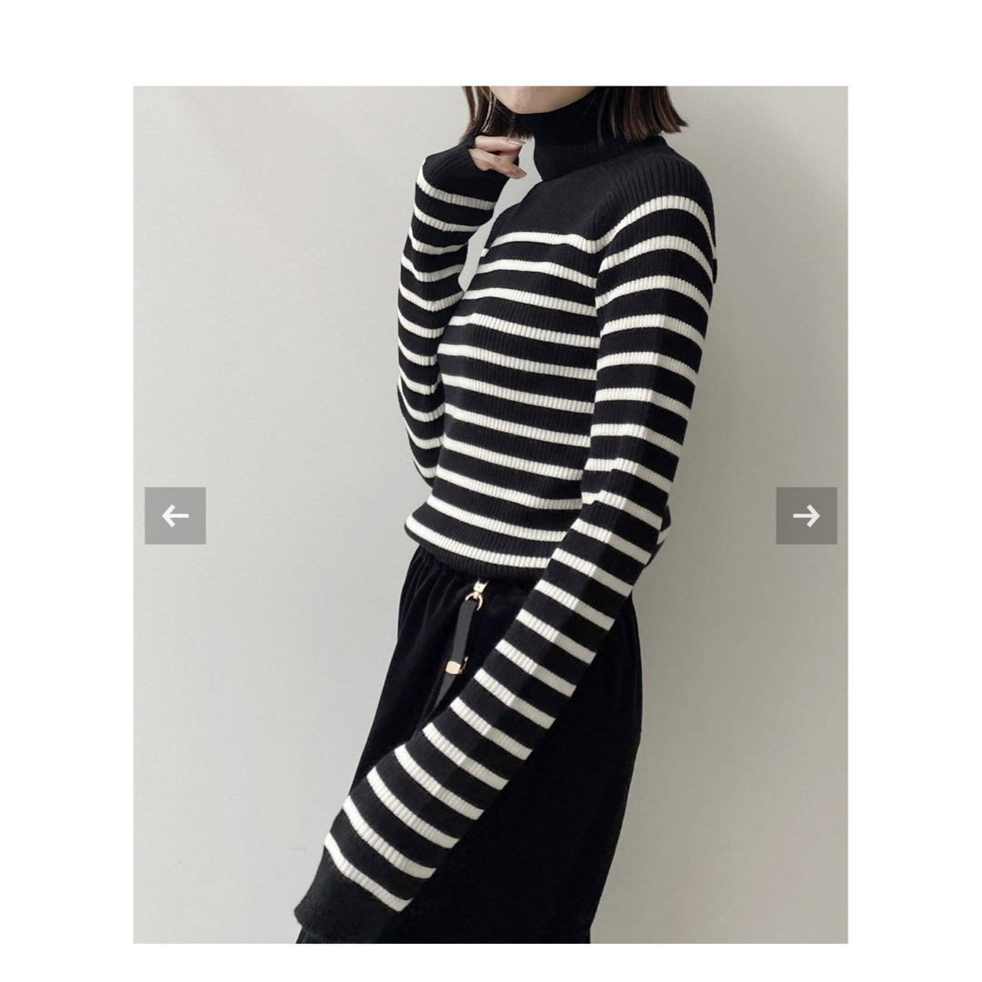 L'Appartement DEUXIEME CLASSE(アパルトモンドゥーズィエムクラス)のL'Appartement Border Turtlneck Knit レディースのトップス(ニット/セーター)の商品写真