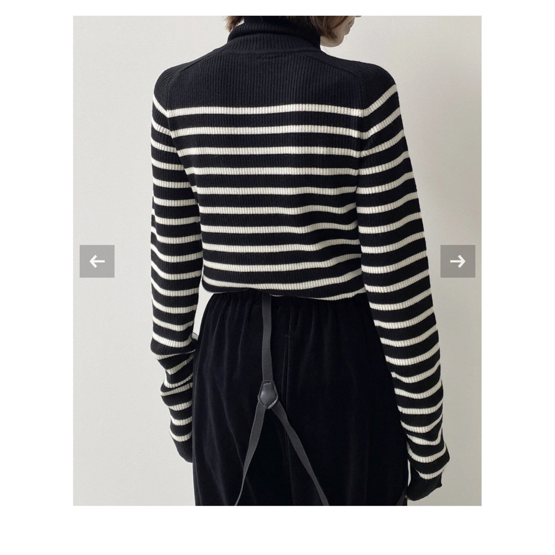 L'Appartement DEUXIEME CLASSE(アパルトモンドゥーズィエムクラス)のL'Appartement Border Turtlneck Knit レディースのトップス(ニット/セーター)の商品写真