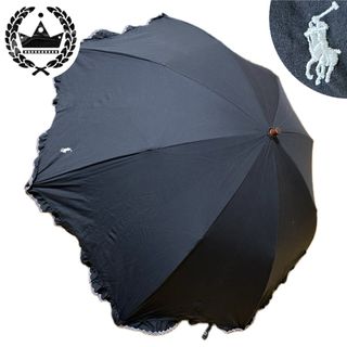 ラルフローレン(Ralph Lauren)のラルフローレン　晴雨兼用　折りたたみ遮光日傘　フリル　ブランドロゴ(傘)