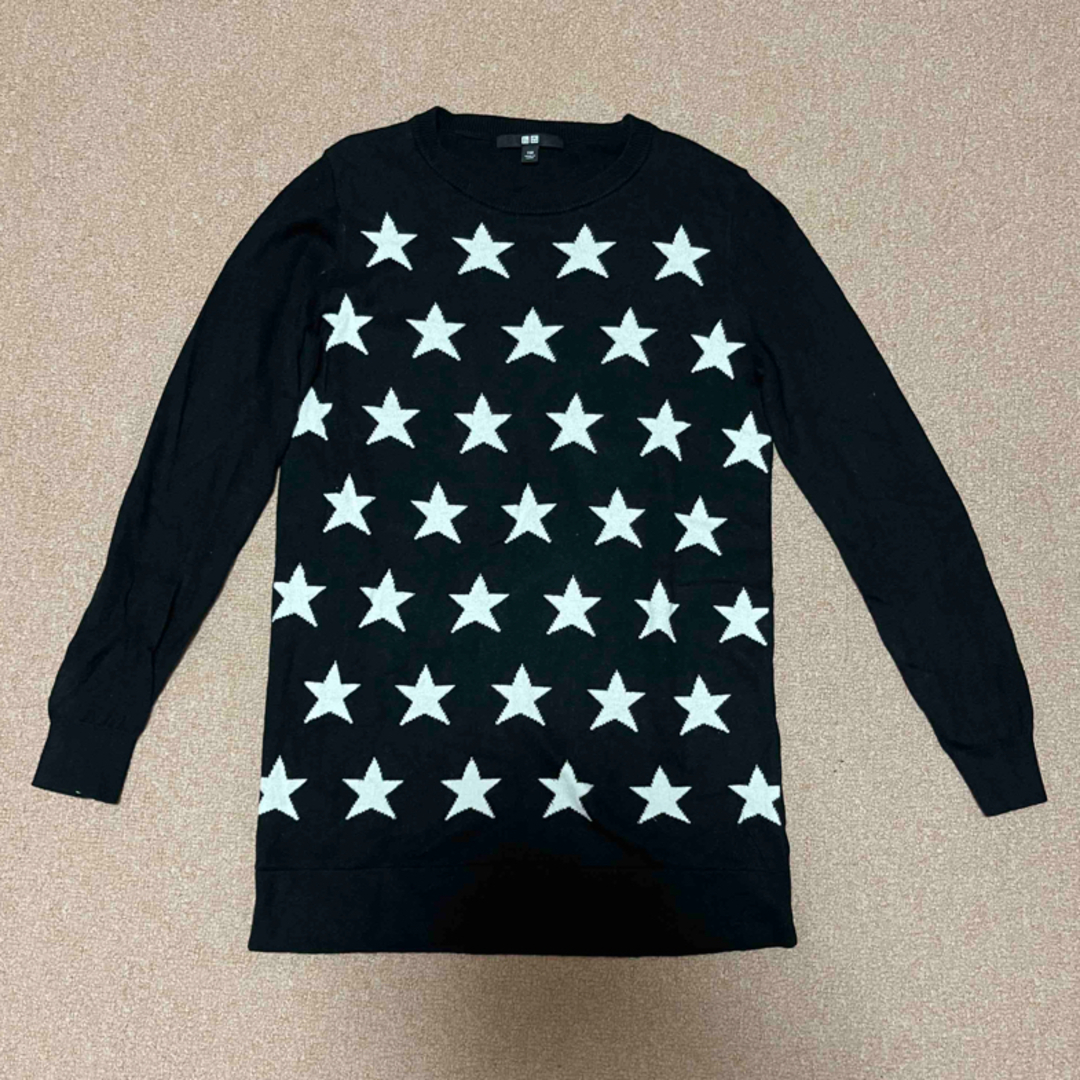 UNIQLO(ユニクロ)の150 UNIQLO 星柄セーター キッズ/ベビー/マタニティのキッズ服女の子用(90cm~)(ニット)の商品写真