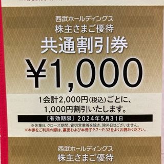 西武ホールディングス  共通割引券 20枚　株主優待(ショッピング)