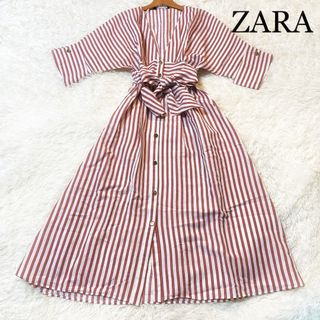 【新品】ZARA タグ付　ピンク　リネンロングワンピース　S相当