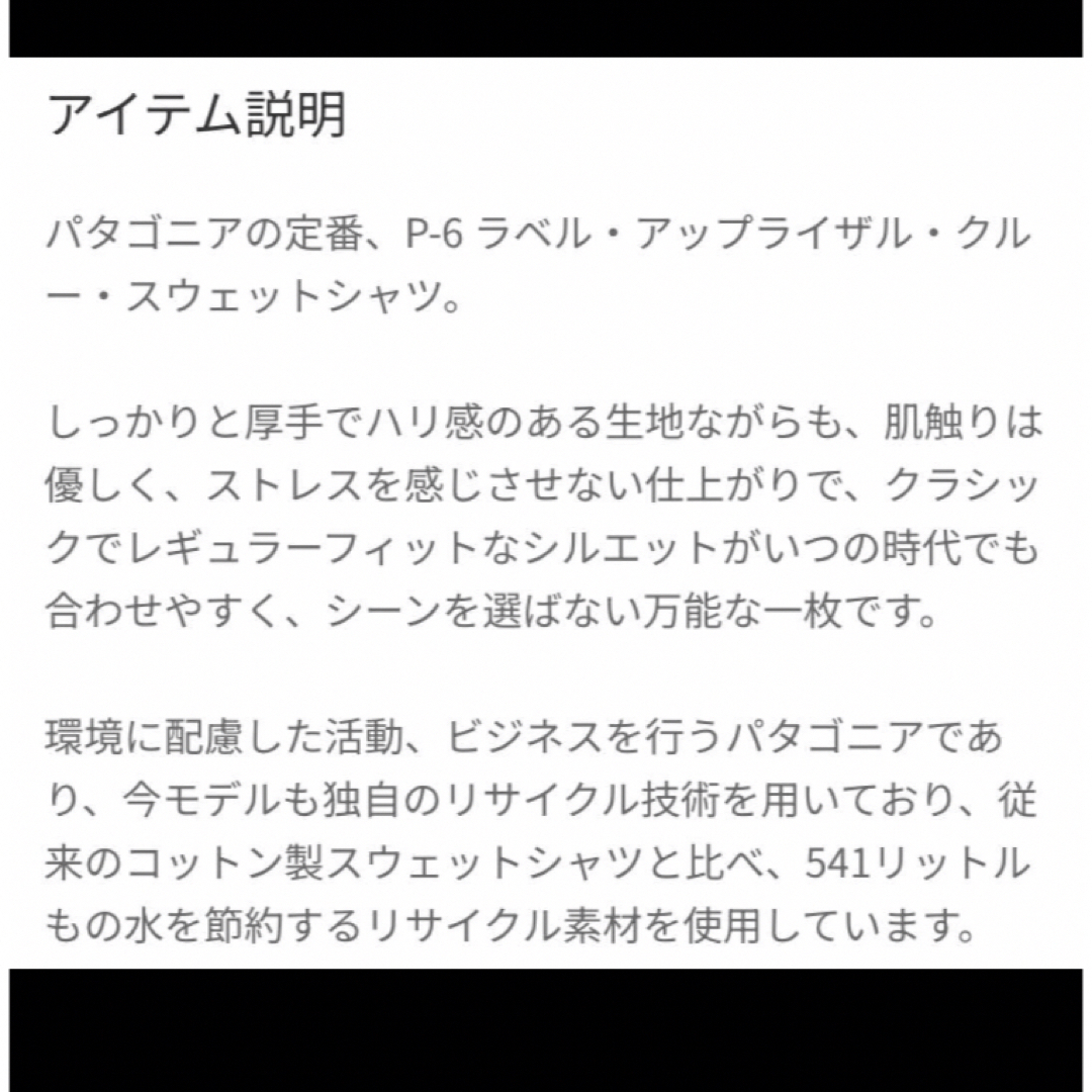 patagonia(パタゴニア)の⭐️patagonia⭐️P-6ラベル・アップライザル・クルー・スウェットシャツ メンズのトップス(スウェット)の商品写真