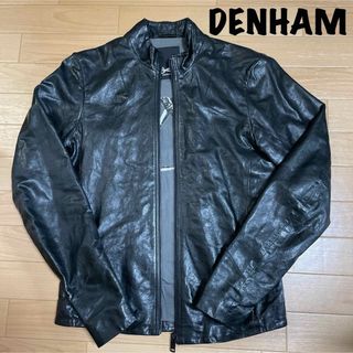 ☆美品 デンハム DENHAM レザー シングル ライダース ジャケット 黒 S