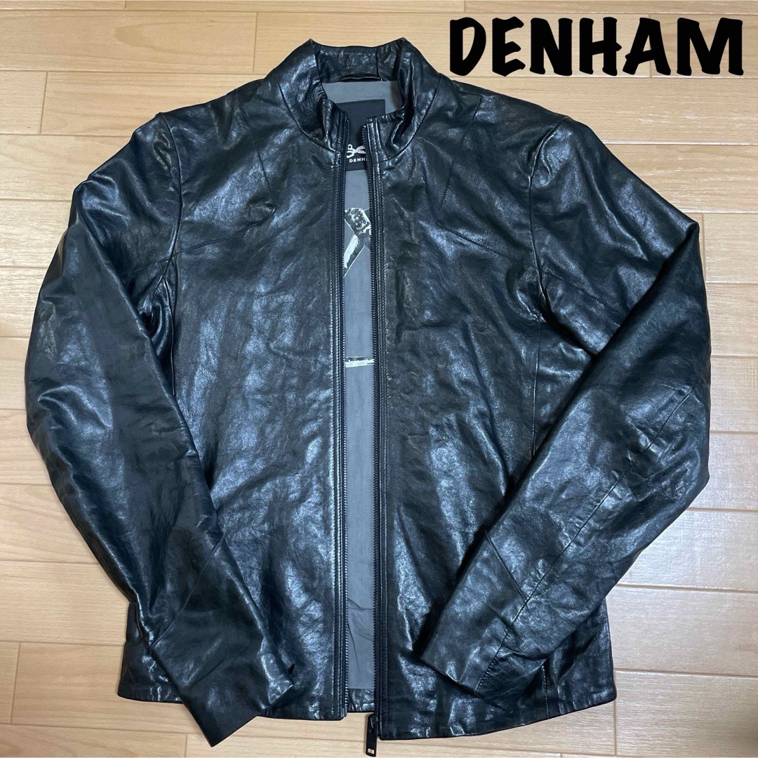 DENHAM - DENHAM デンハム シングル レザージャケット 羊皮革 シープ