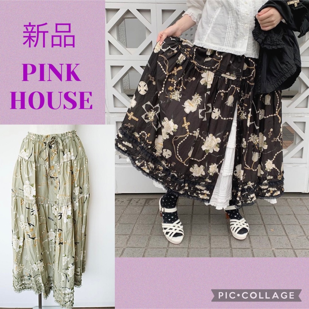 PINK HOUSE(ピンクハウス) イノセント・チャーチプリントスカート-