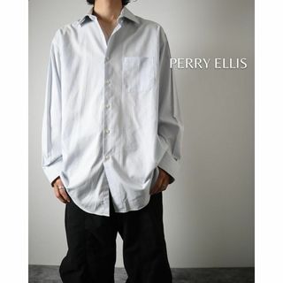 ペリーエリス(PERRY ELLIS)の【ペリーエリス】アイビーストライプ コットン 綿 長袖シャツ ペールカラー L(シャツ)