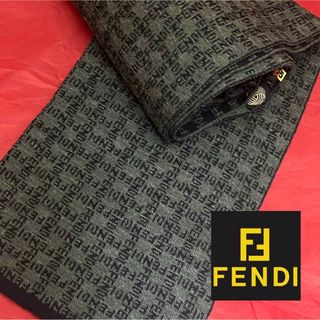 オールド FENDI フェンディ ロゴマーク 大判 コットン スカーフ ズッカ