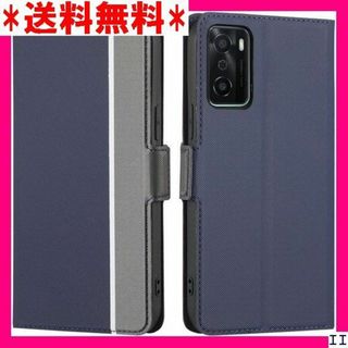 SN5 OPPO A55s 5G ケース 手帳型 薄型 軽 + ネイビー 96(モバイルケース/カバー)