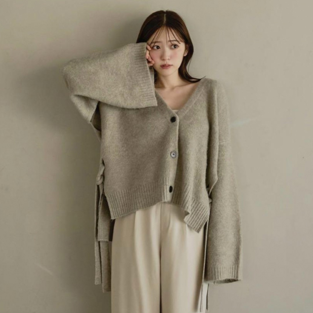 Kastane - mideal 2way ribbon cardigan Green カーディガンの通販 by