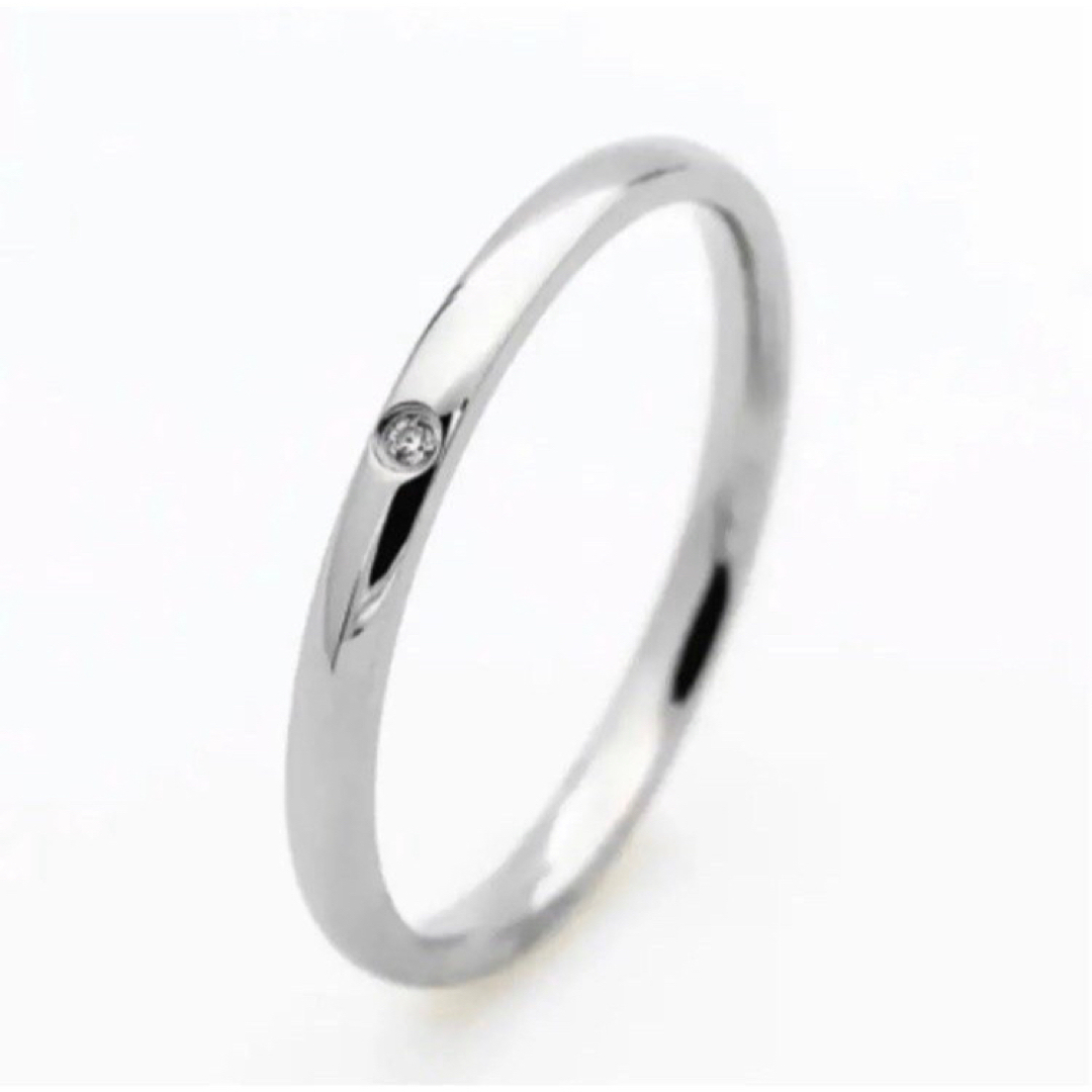 シンプル 1粒リング ステンレスリング ステンレス指輪 ピンキーリング シルバー レディースのアクセサリー(リング(指輪))の商品写真