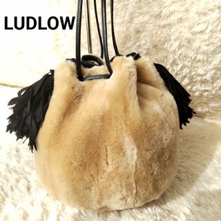 LUDLOW ムートン ファー 巾着 ショルダーバッグ