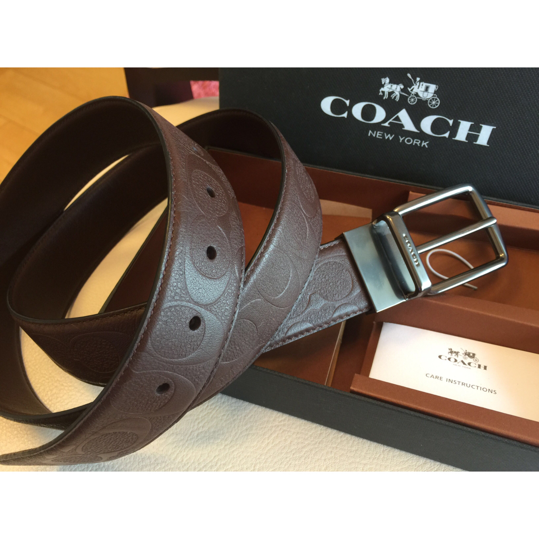 COACH(コーチ)のCOACHコーチ新品正規品リバーシブルレザーベルト回転バックル メンズのファッション小物(ベルト)の商品写真