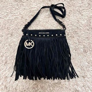 マイケルコース(Michael Kors)のレア★MICHAEL KORS フリンジショルダーバッグ　ブラック(ショルダーバッグ)