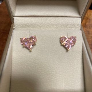 ピンクジルコニアハートピアス(ピアス)