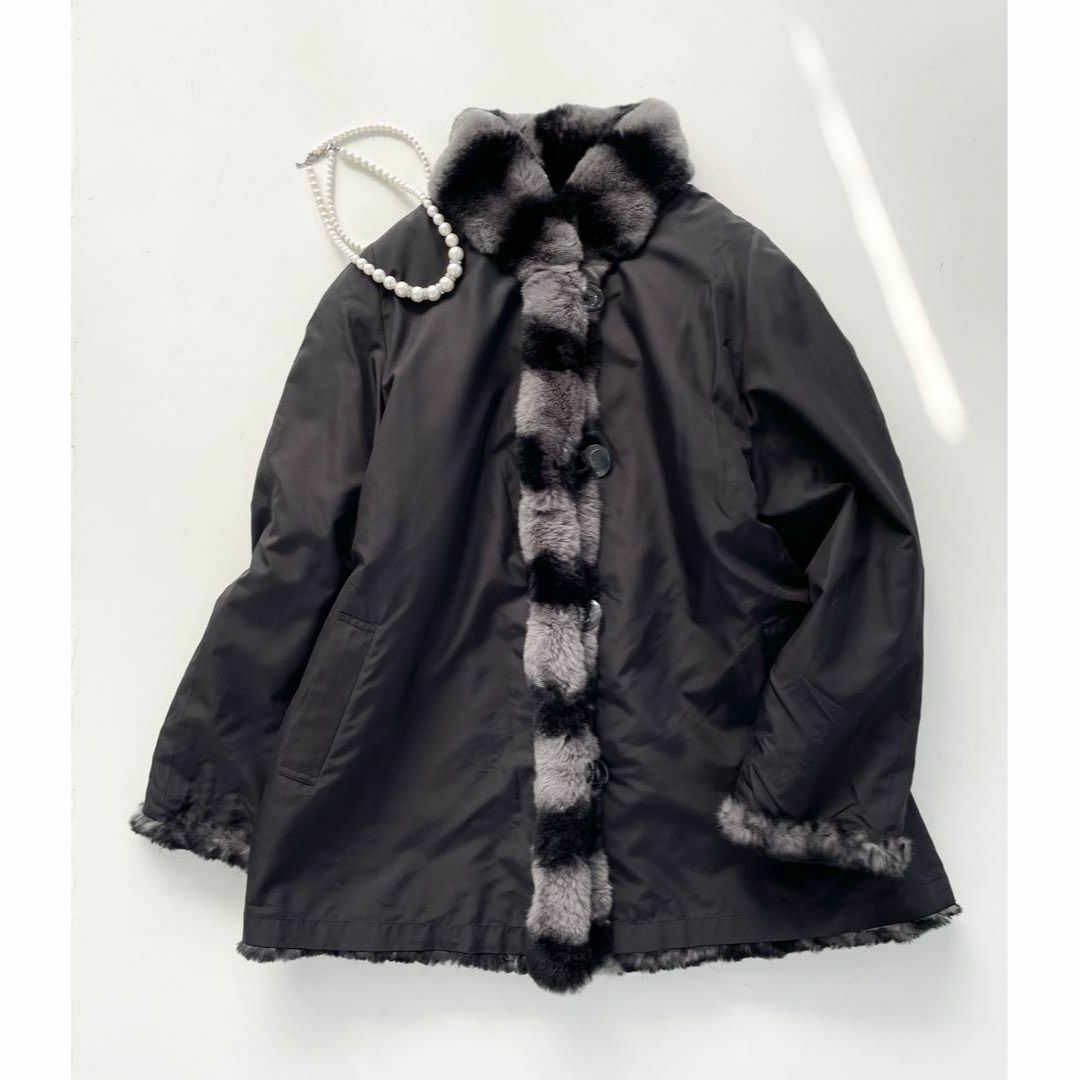 ゴージャスなレッキスラビットコート M レディースのジャケット/アウター(毛皮/ファーコート)の商品写真