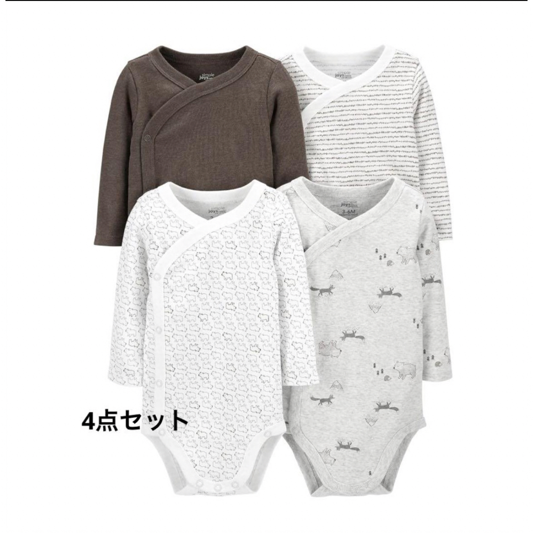 carter's(カーターズ)の【美品】カーターズ 4枚組 肌着ロンパース 0m キッズ/ベビー/マタニティのベビー服(~85cm)(肌着/下着)の商品写真