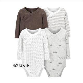 カーターズ(carter's)の【美品】カーターズ 4枚組 肌着ロンパース 0m(肌着/下着)