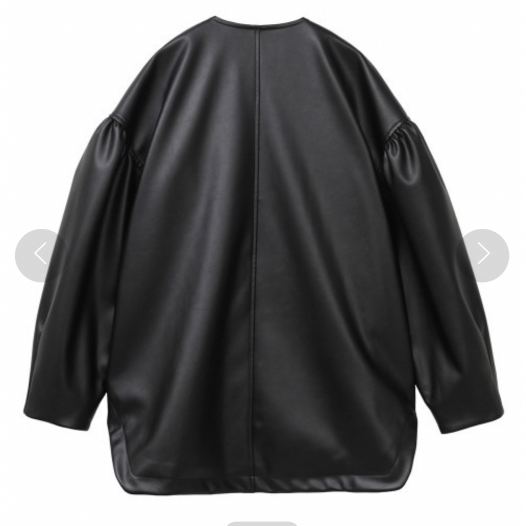 CLANE クラネ VOLUME SLEEVE LEATHER BLOUSONフェイクレザー