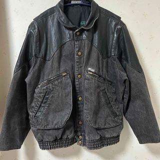 【激レア一点物】GUESS レザーカラー × ブリーチエフェクト デニムJKT