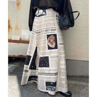 Ameri VINTAGE - アメリ UND SPACE NEWSPAPER PRINT SKIRTの通販｜ラクマ