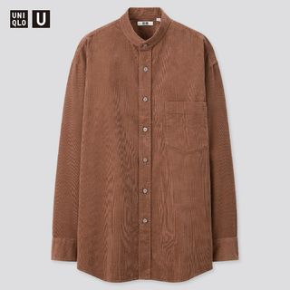 ユニクロ(UNIQLO)のUNIQLO/ユニクロ コーデュロイワイドフィットスタンドカラーシャツ ブラウン(シャツ)