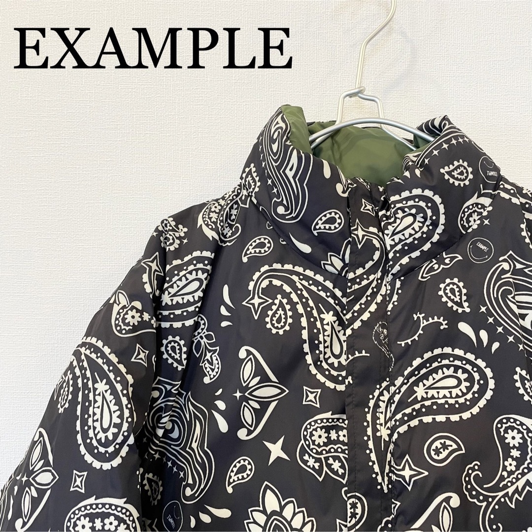 EXAMPLE リバーシブル ダウン ジャケット 総柄 エグザンプル メンズのジャケット/アウター(ダウンジャケット)の商品写真