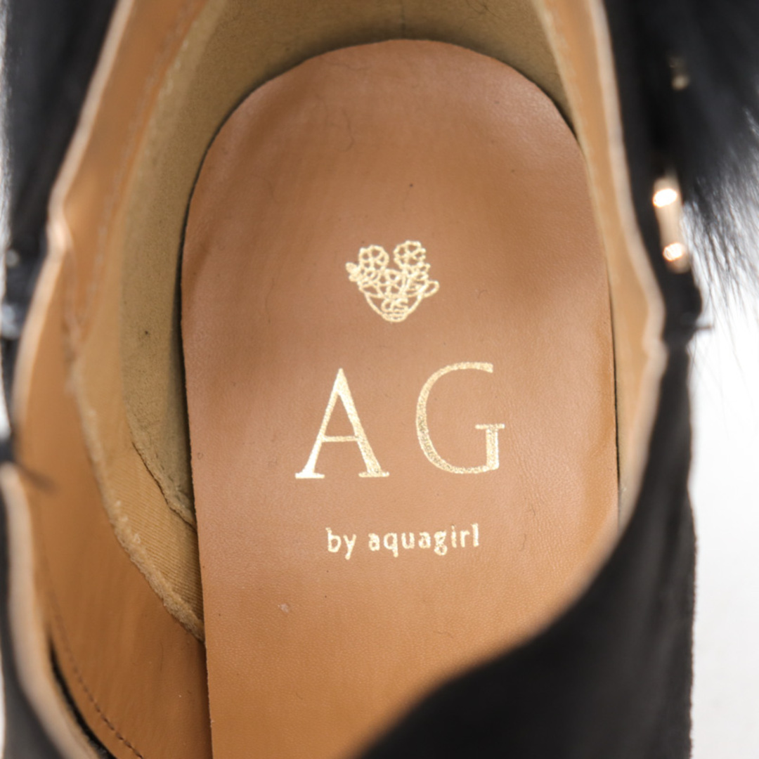 AG(エージー)のエージー アクアガール ブーティ 未使用 フォックスファー ショートブーツ ブランド 靴 黒 レディース 23cmサイズ ブラック AG レディースの靴/シューズ(ブーティ)の商品写真