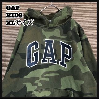 ギャップキッズ(GAP Kids)の【GAP】プルオーバーパーカー　迷彩　カモフラ　デカロゴ　子供　150(ジャケット/上着)