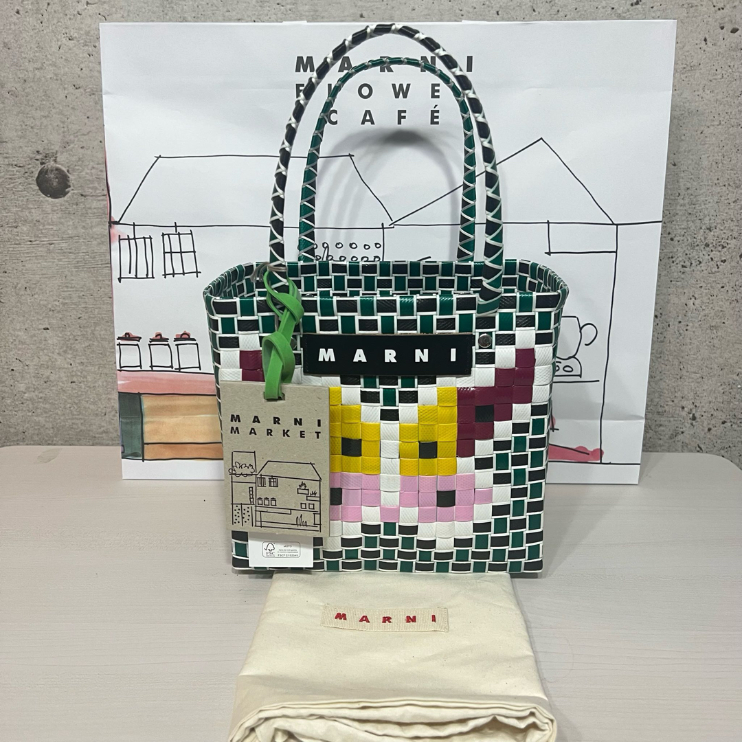 新品 MARNI マルニ ピクニックバッグ カゴバック バタフライ グリーン | フリマアプリ ラクマ