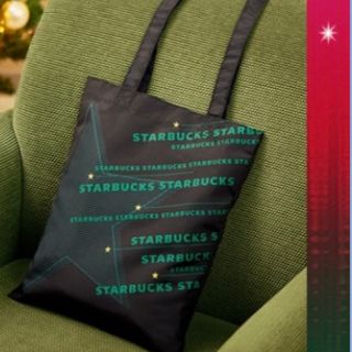 スターバックス(Starbucks)のお値下げしました！Starbucks2023クリスマストート☆ブラック☆(ノベルティグッズ)