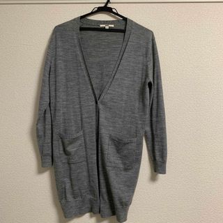 ユニクロ(UNIQLO)のグレー　ロングカーディガン(カーディガン)