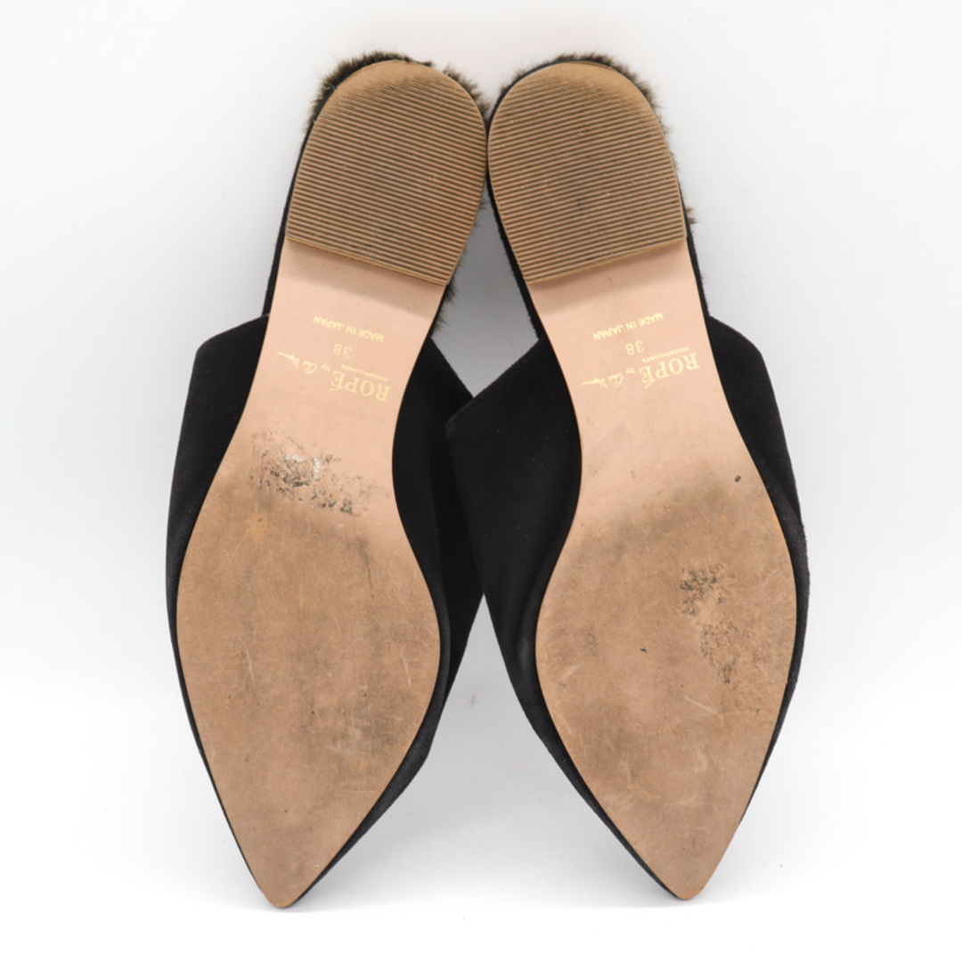 ROPE’(ロペ)のロペ セベージュ コラボ バブーシュサンダル スリッポン 日本製 ブランド シューズ 靴 レディース 38サイズ ブラック ROPE' レディースの靴/シューズ(サンダル)の商品写真