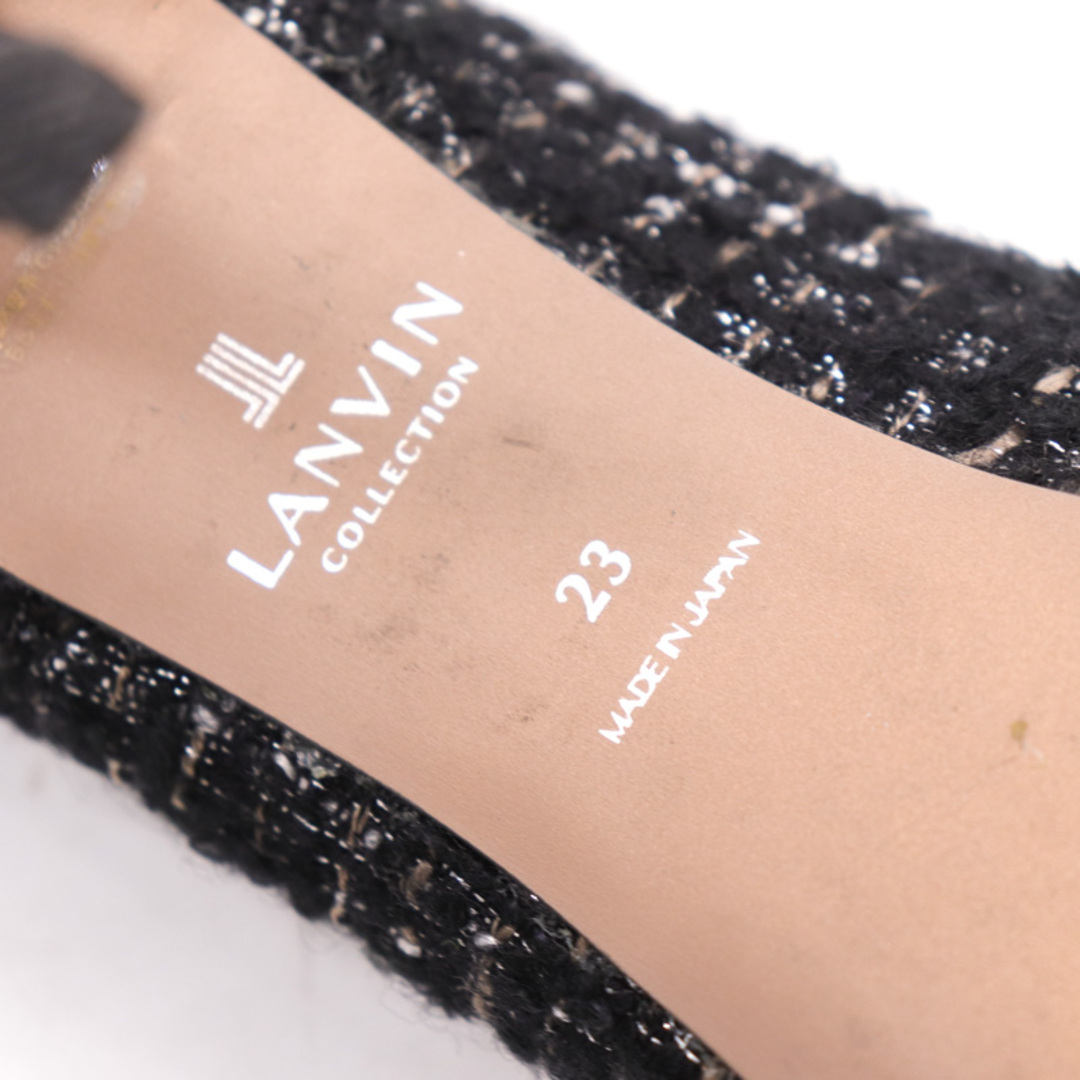 LANVIN(ランバン)のランバン パンプス ツイード ハイヒール シューズ セレモニー ブランド 靴 日本製 黒 レディース 23cmサイズ ブラック LANVIN レディースの靴/シューズ(ハイヒール/パンプス)の商品写真