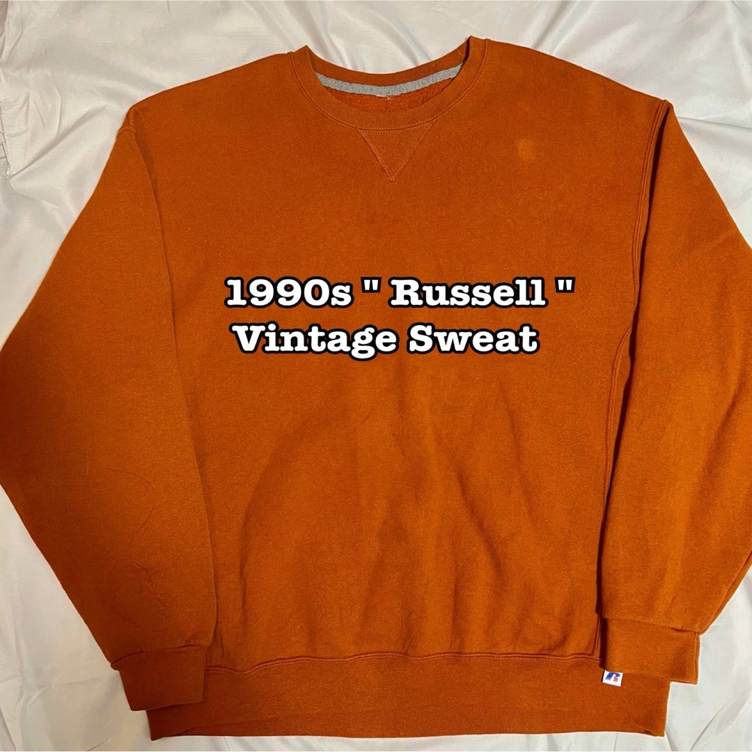 Russell Athletic(ラッセルアスレティック)の希少カラー USA製 90s ラッセル vintage オレンジ L 肉厚 メンズのトップス(スウェット)の商品写真