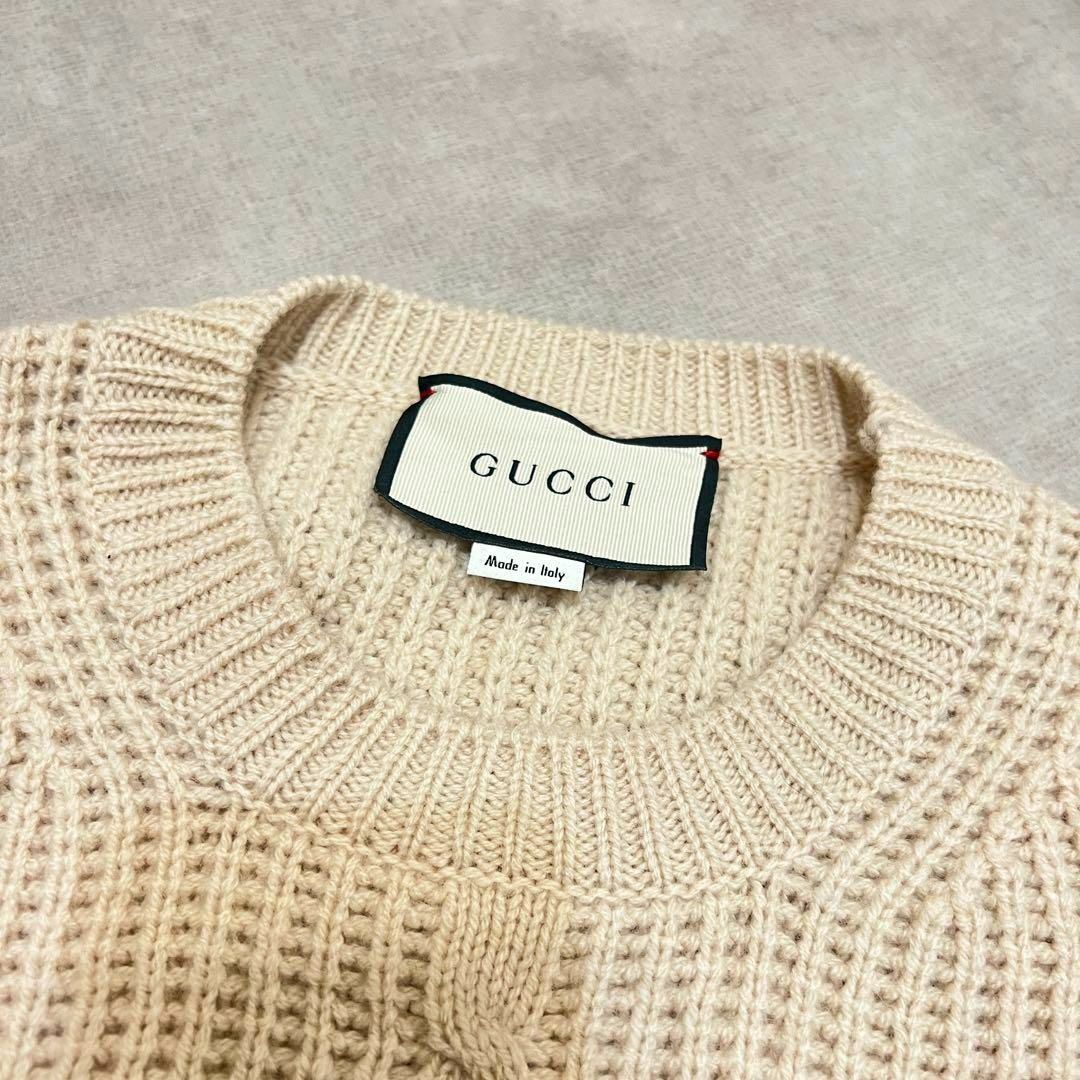 Gucci(グッチ)の【 美品 】 Gucci グッチ ニット セーター ベージュ XS 無地 メンズのトップス(ニット/セーター)の商品写真