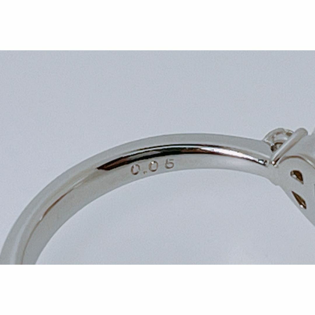 PT900　8㎜　アコヤパール　真珠　0.05ct　リング　白いパール　記念日　 レディースのアクセサリー(リング(指輪))の商品写真