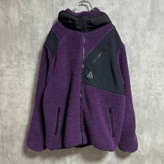 HUF - 【背面ビッグ刺繍ロゴ】HUFチェックワイドブルゾン古着パープル