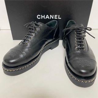 CHANEL サイズ表記「35 C」22.5センチ程度 ブラックエナメル-